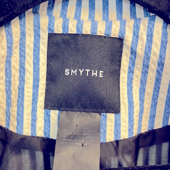 COPY - Smythe Taped Peaked Lapel Blazer in Blue Seersucker - Picture 3 of 7